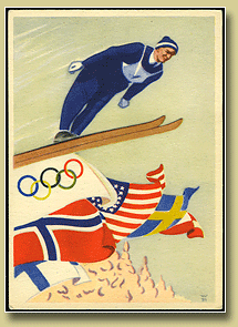 postkort OL hopp Olympiade