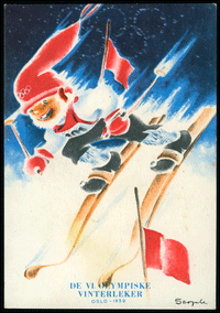 gammelt postkort olympiade
