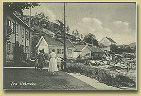 gammelt postkort fra Holmsbu