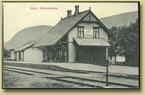 jernbanepostkort hegre stasjon