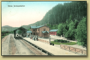 postkort av støren jernbanestasjon