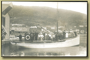 postkort med båtmotiv