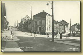 gammelt postkort fra Tromsø"