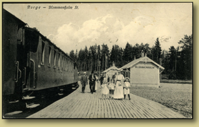 postkort med motiv fra blommenholm stasjon