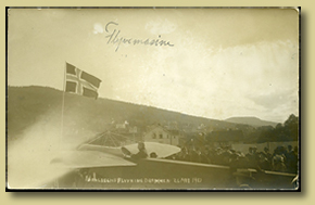 postkort flyoppvisning i Drammen 1912