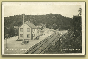 jernbanepostkort vafoss stasjon sørlandsbanen