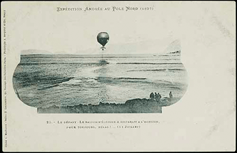 gammelt postkort spitsbergen Andrées polferd Virgohavn