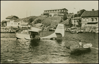 gammelt postkort som viser sjøfly